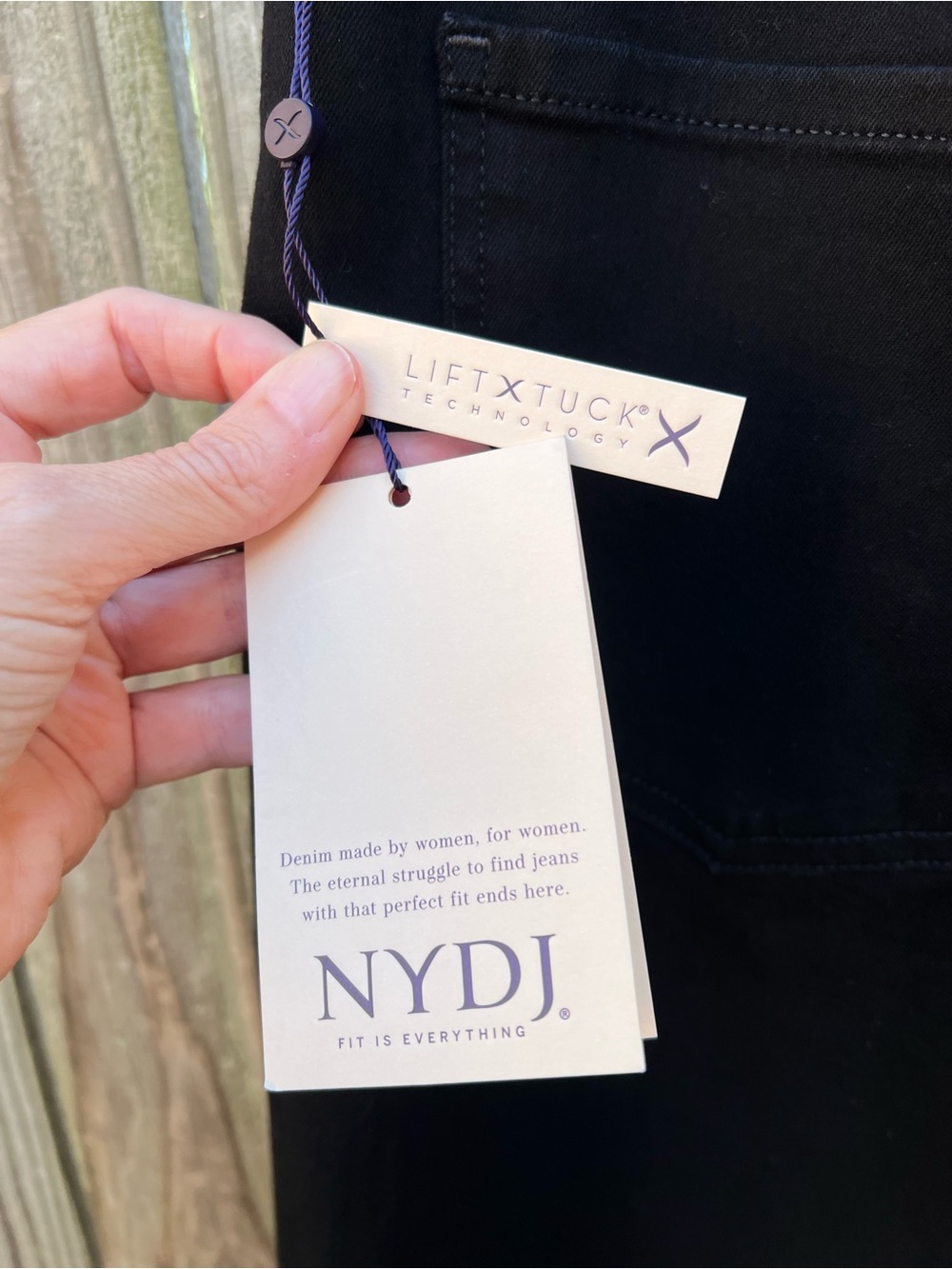 NYDJ Teresa Black Wide-Leg Jeans with Front Patch Pockets - Picture 12 of 16